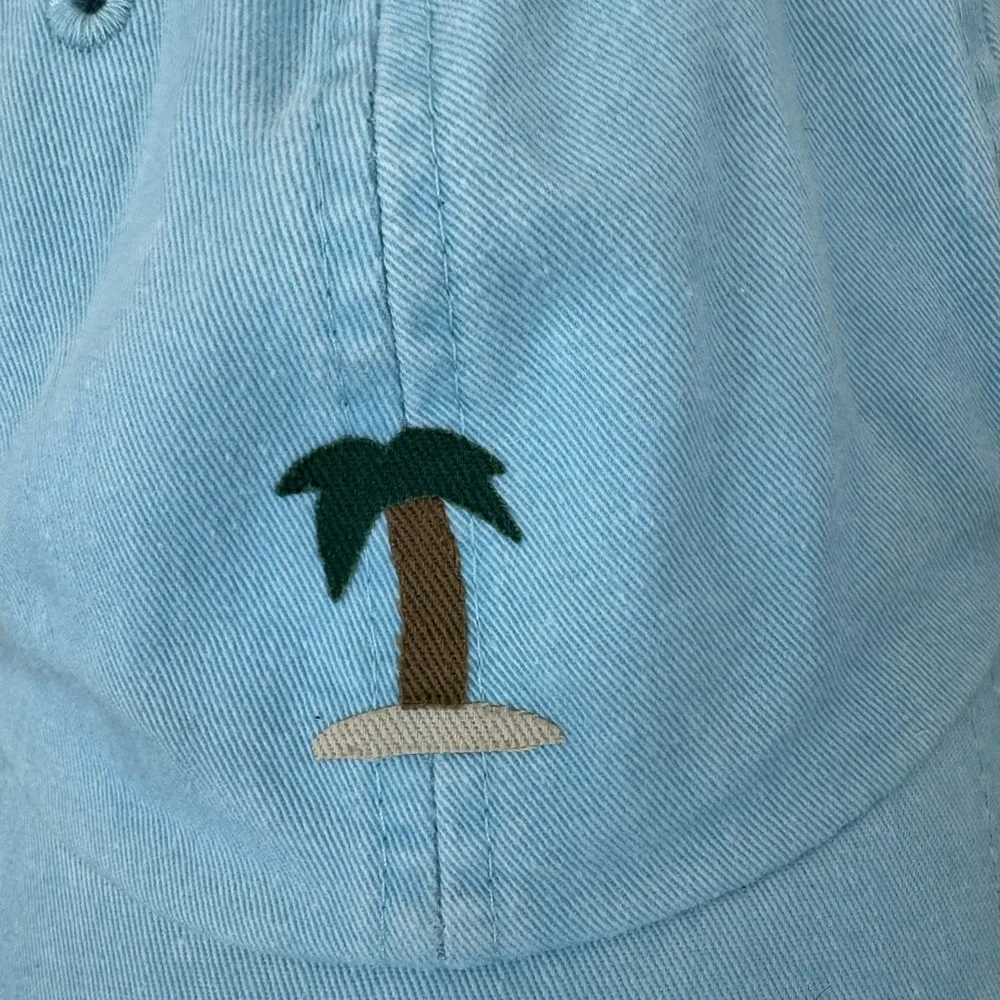 Unbranched Apparel  Light Blue Palm Tree Embroidered Dad Cap